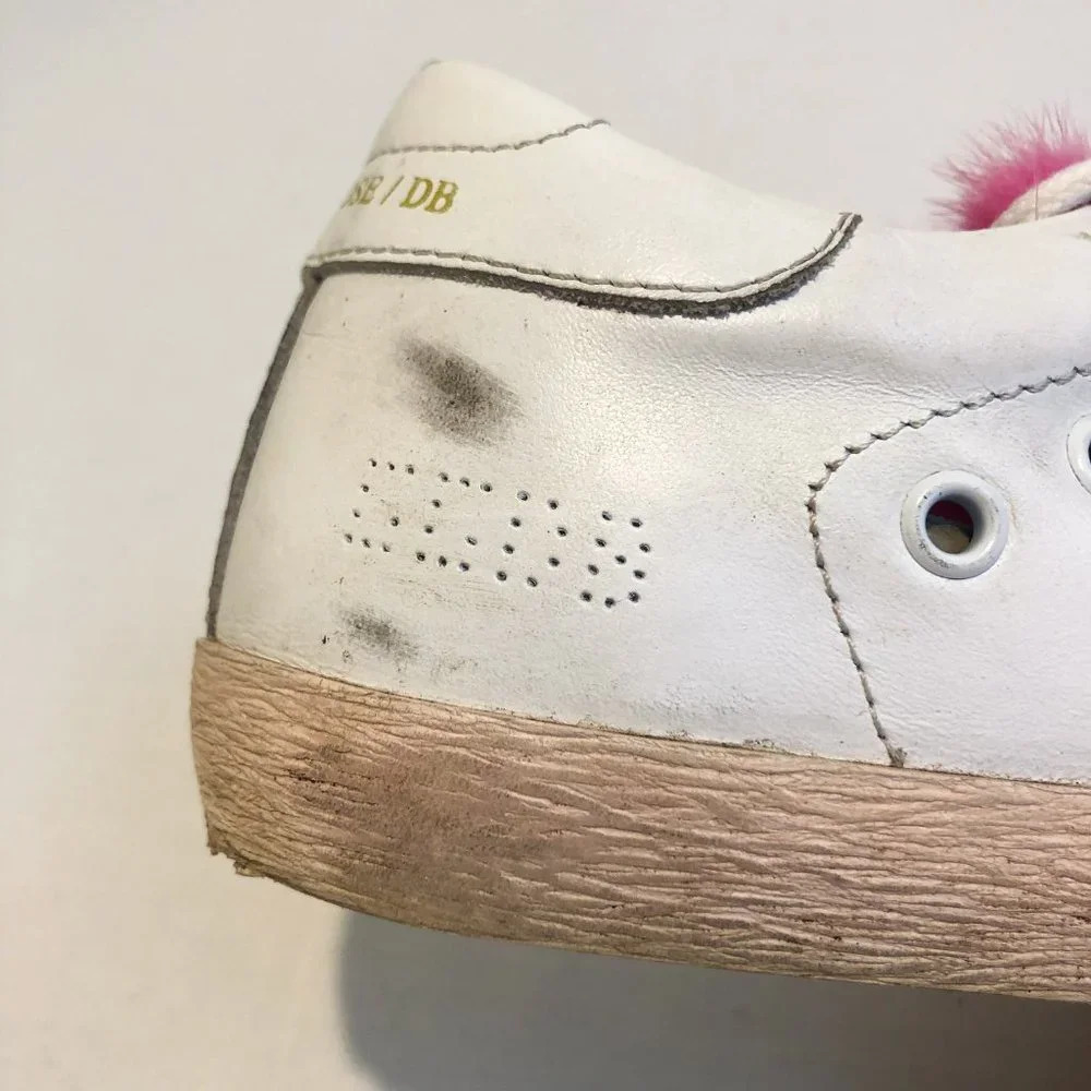 Golden Goose Pink Mink Tounge Lace Up White Leather Designer Superstar Sneakers - Picture 6 of 12